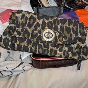 Leopard print wristlet